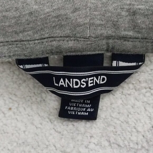 Lands End Gray Zipper Hoodie Sweatshirt - Picture 3 of 4